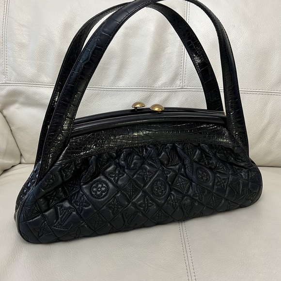 Original BAG LOUIS VUITTON SAC FERMOIR MM RC1005 BAG BLACK WITH MONOGRAM - Picture 12 of 13